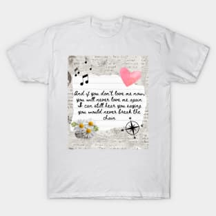 The Chain Fleetwood Mac Lyrics Print T-Shirt